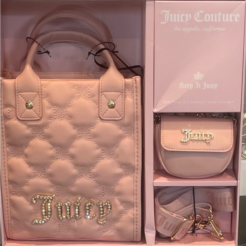 Juicy Couture 3 Piece Gift Box Set, Pink Diamond Tote